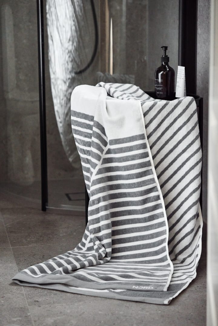 Stripes badhanddoek 100x150 cm, Grijs NJRD