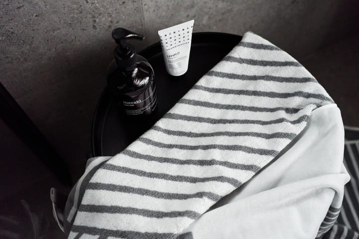 Stripes badhanddoek 100x150 cm, Grijs NJRD