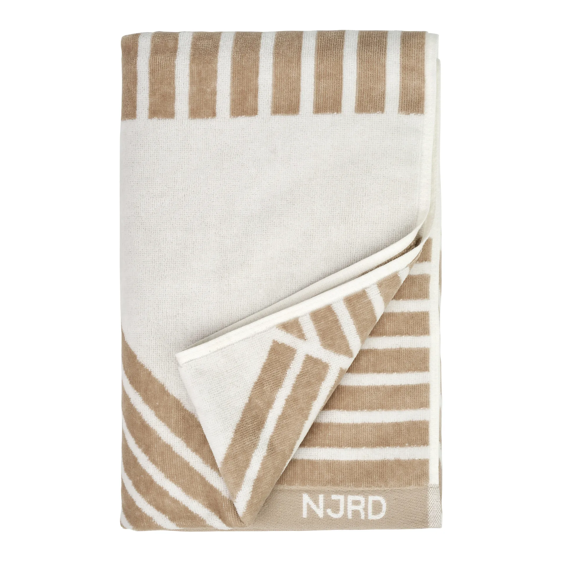 Stripes badhanddoek 70 x 140 cm, Beige NJRD