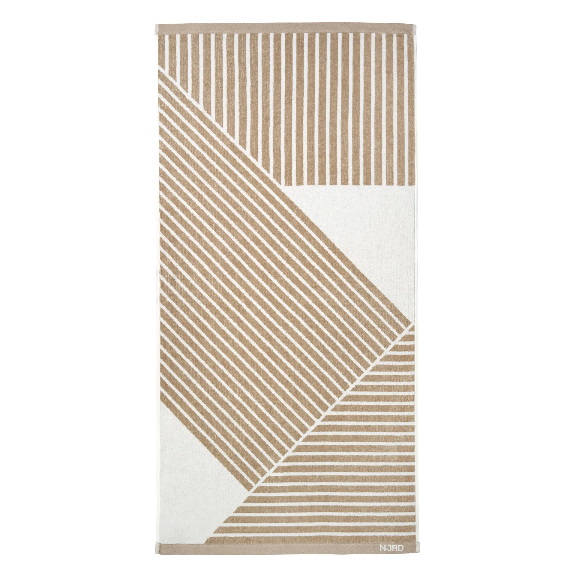 Stripes badhanddoek 70 x 140 cm, Beige NJRD