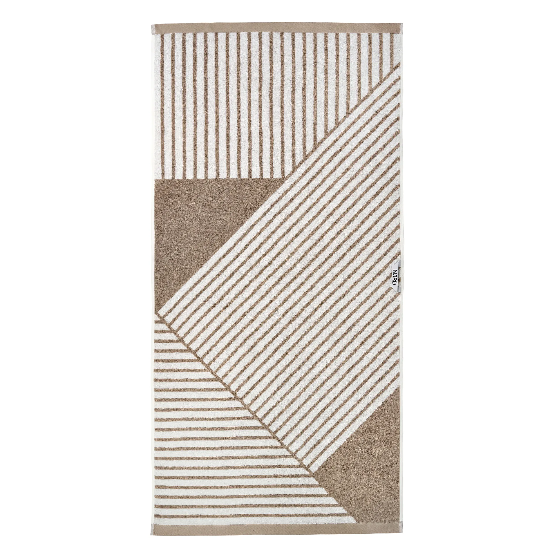 Stripes badhanddoek 70 x 140 cm, Beige NJRD