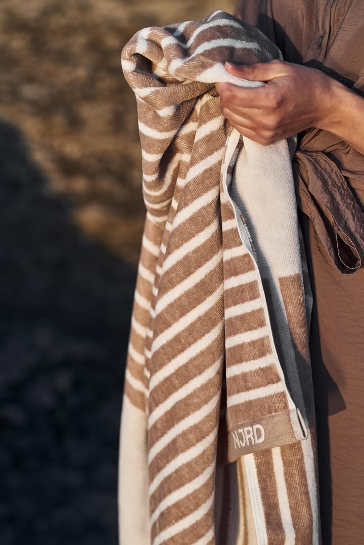 Stripes badhanddoek 70 x 140 cm, Beige NJRD