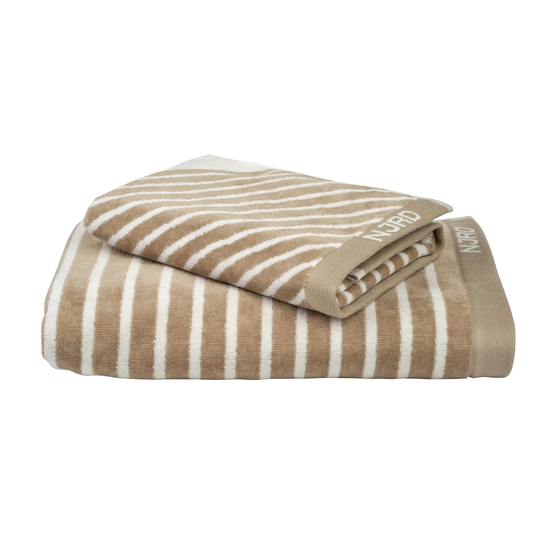 Stripes badhanddoek 70 x 140 cm, Beige NJRD