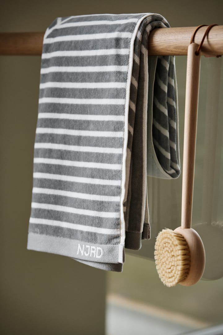Stripes badhanddoek 70 x 140 cm, Grijs NJRD