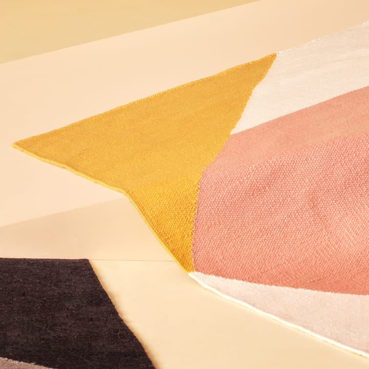 Stripes blocks kelim vloerkleed roze, 170 x 240 cm NJRD