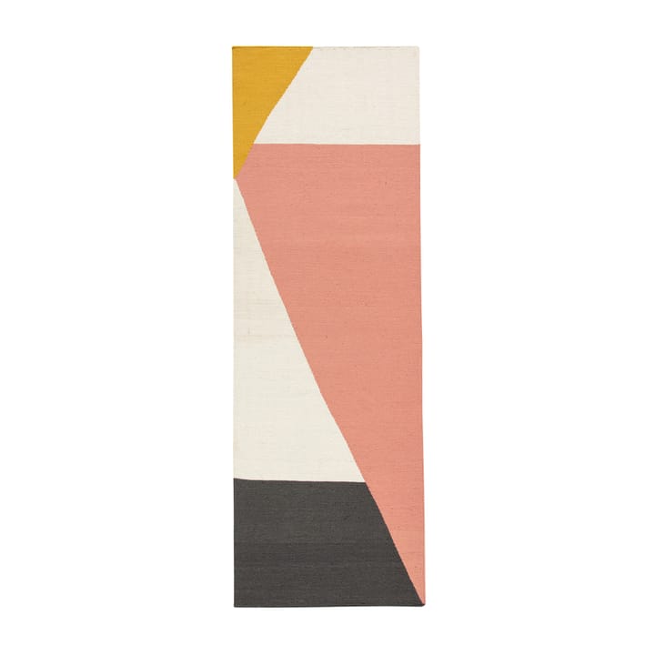 Stripes blocks kelim vloerkleed roze - 80 x 240 cm - NJRD