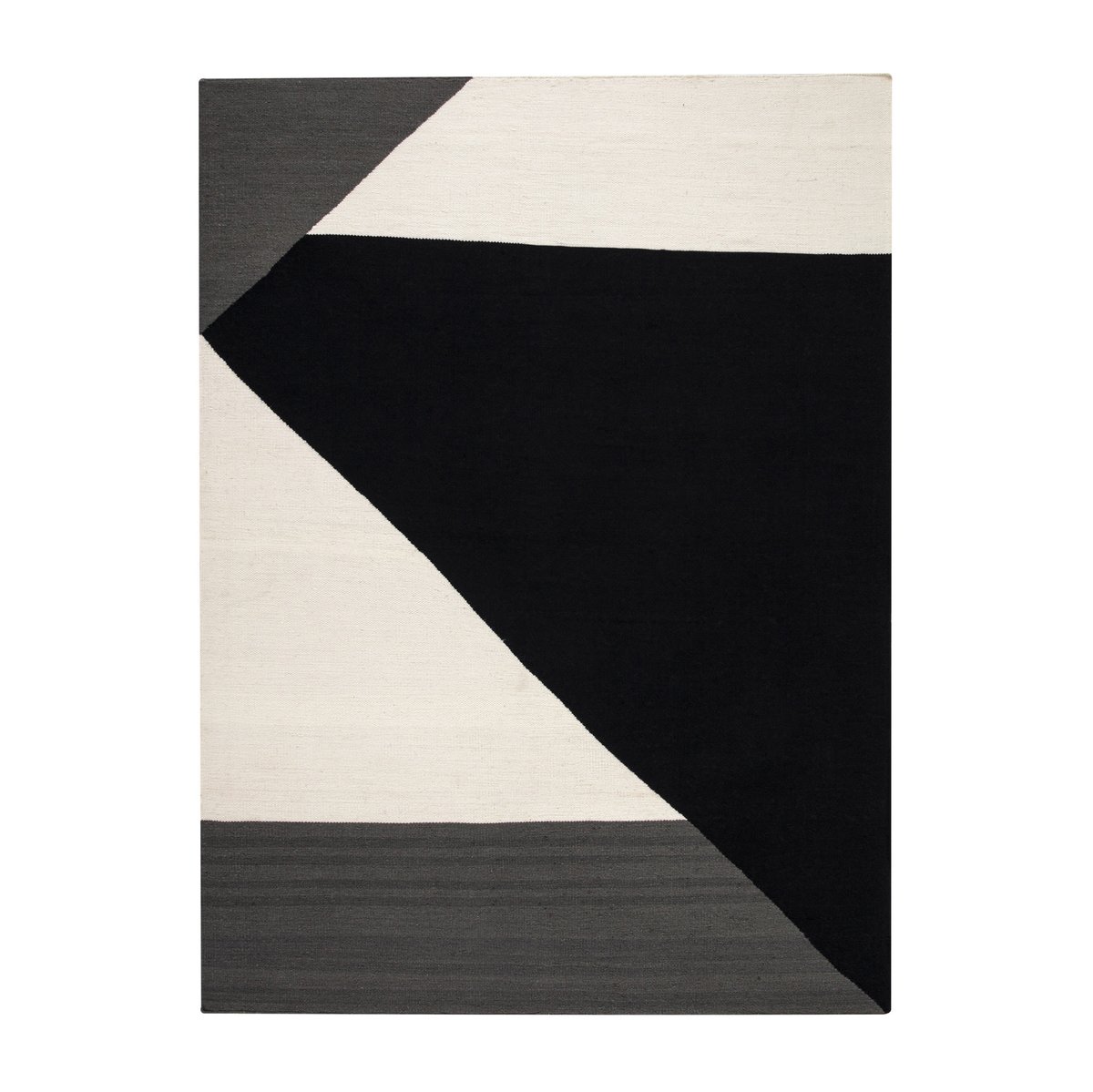 NJRD Stripes blocks kelim vloerkleed zwarte 170 x 240 cm