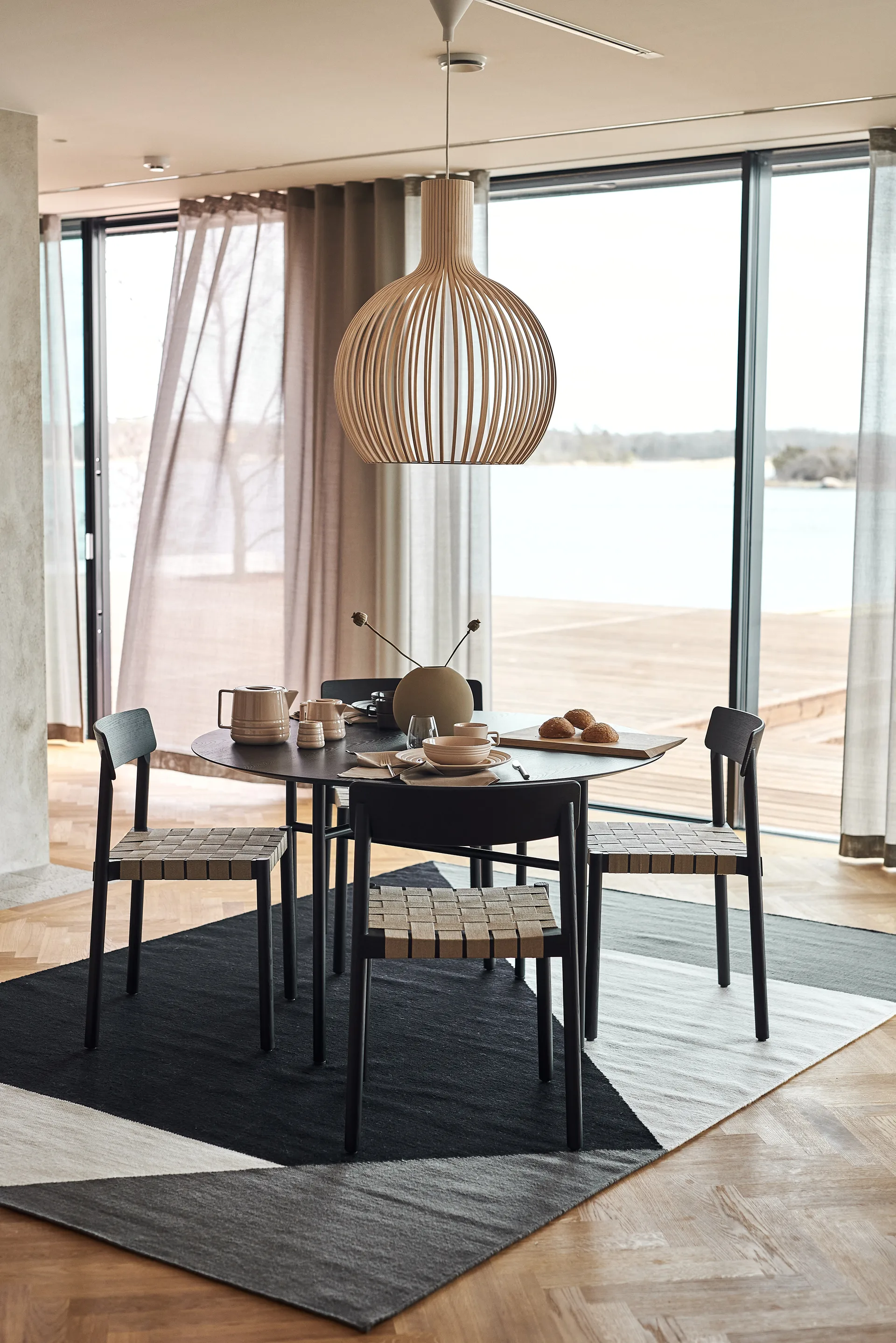 Stripes blocks kelim vloerkleed zwarte, 170 x 240 cm NJRD