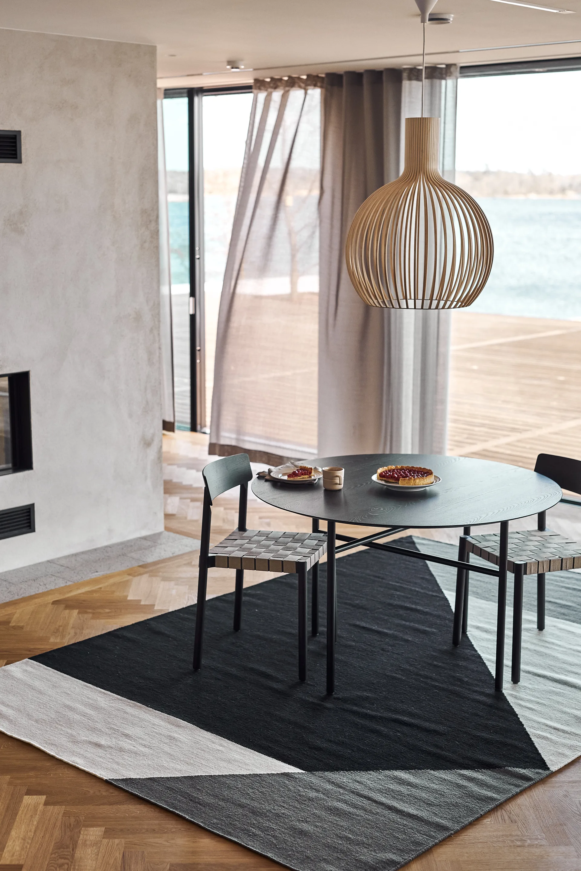 Stripes blocks kelim vloerkleed zwarte, 200 x 300 cm NJRD