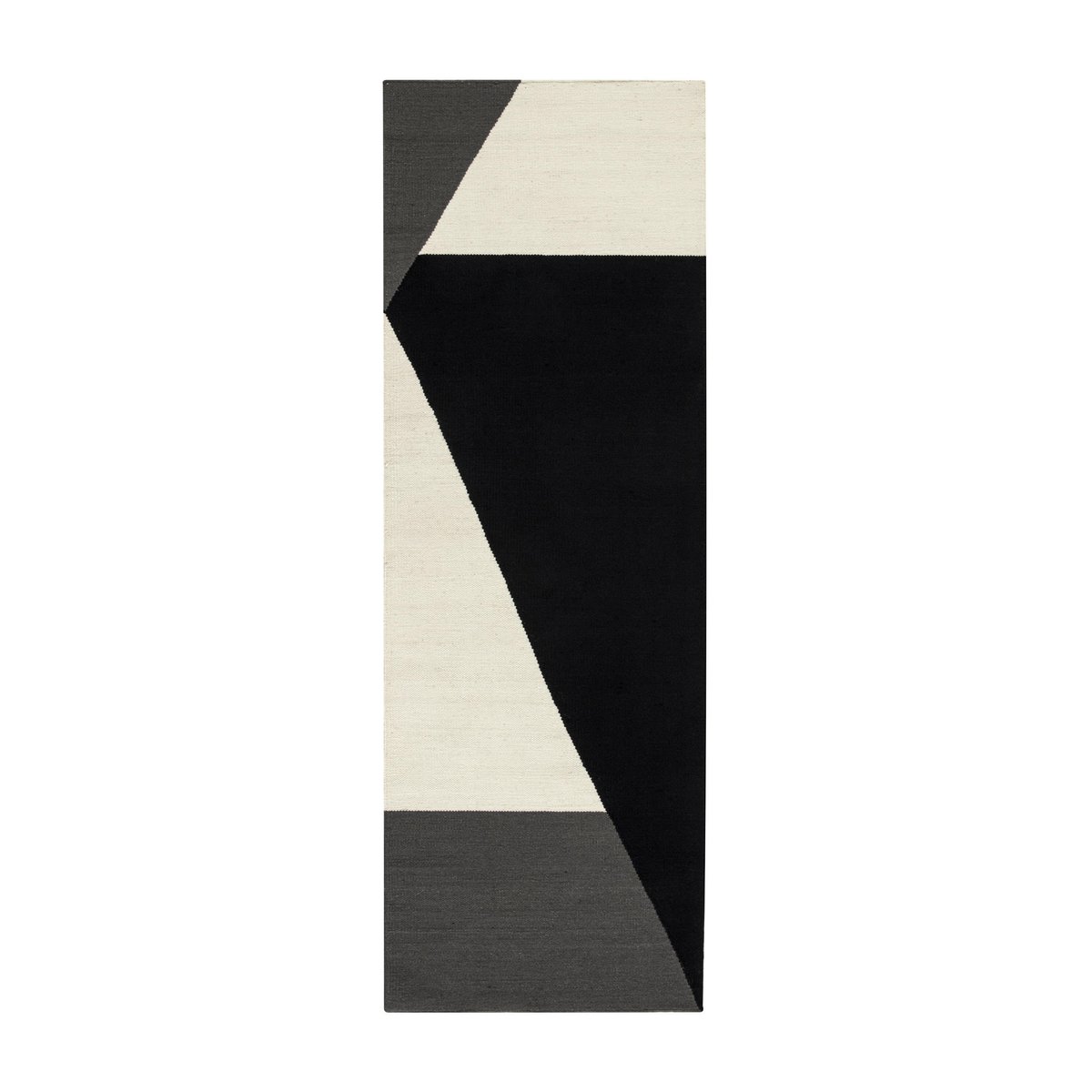 NJRD Stripes blocks kelim vloerkleed zwarte 80 x 240 cm
