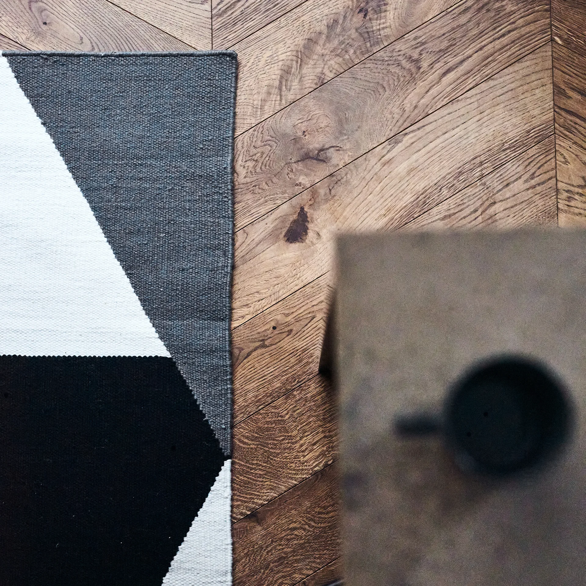 Stripes blocks kelim vloerkleed zwarte, 80 x 240 cm NJRD