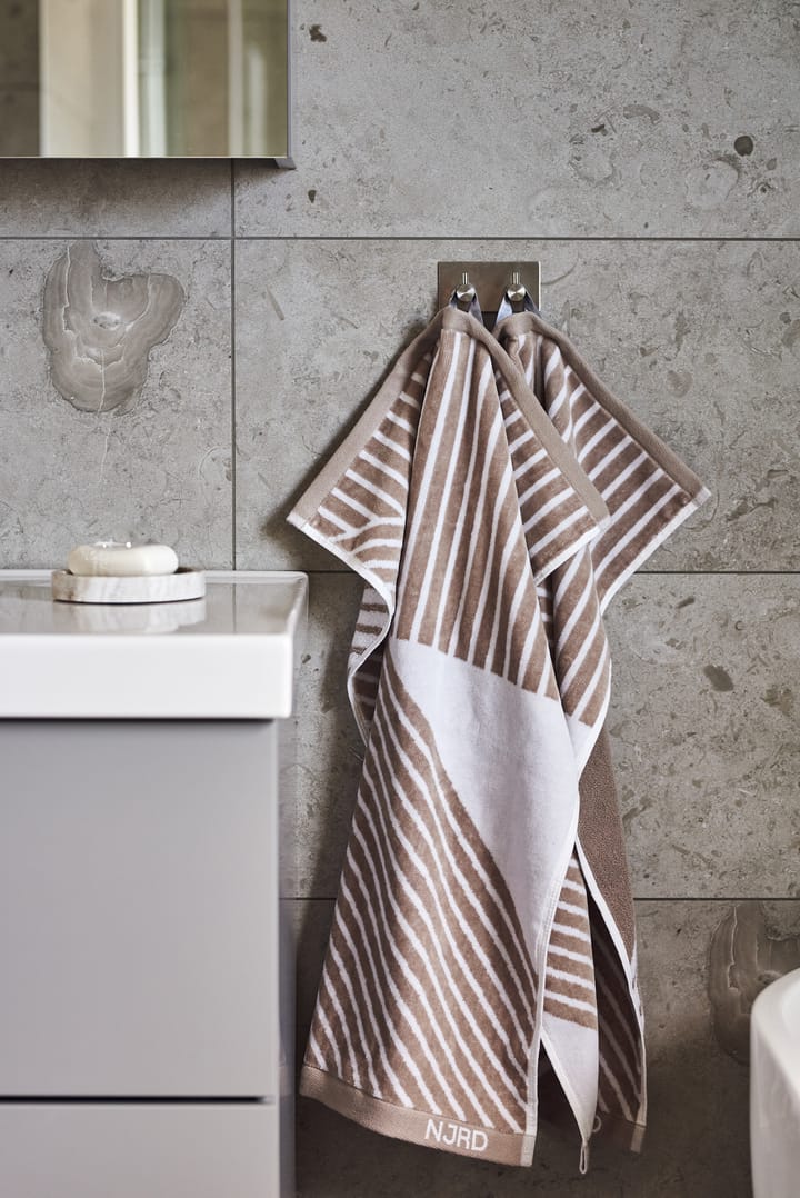 Stripes handdoek 50 x 70 cm, Beige NJRD