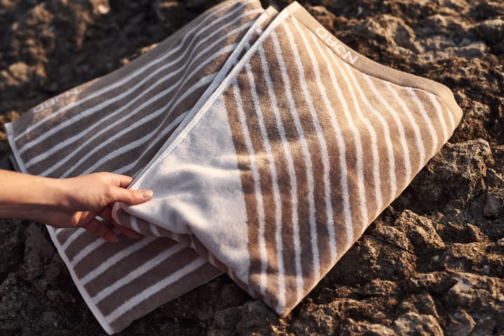 Stripes handdoek 50 x 70 cm - Beige - NJRD