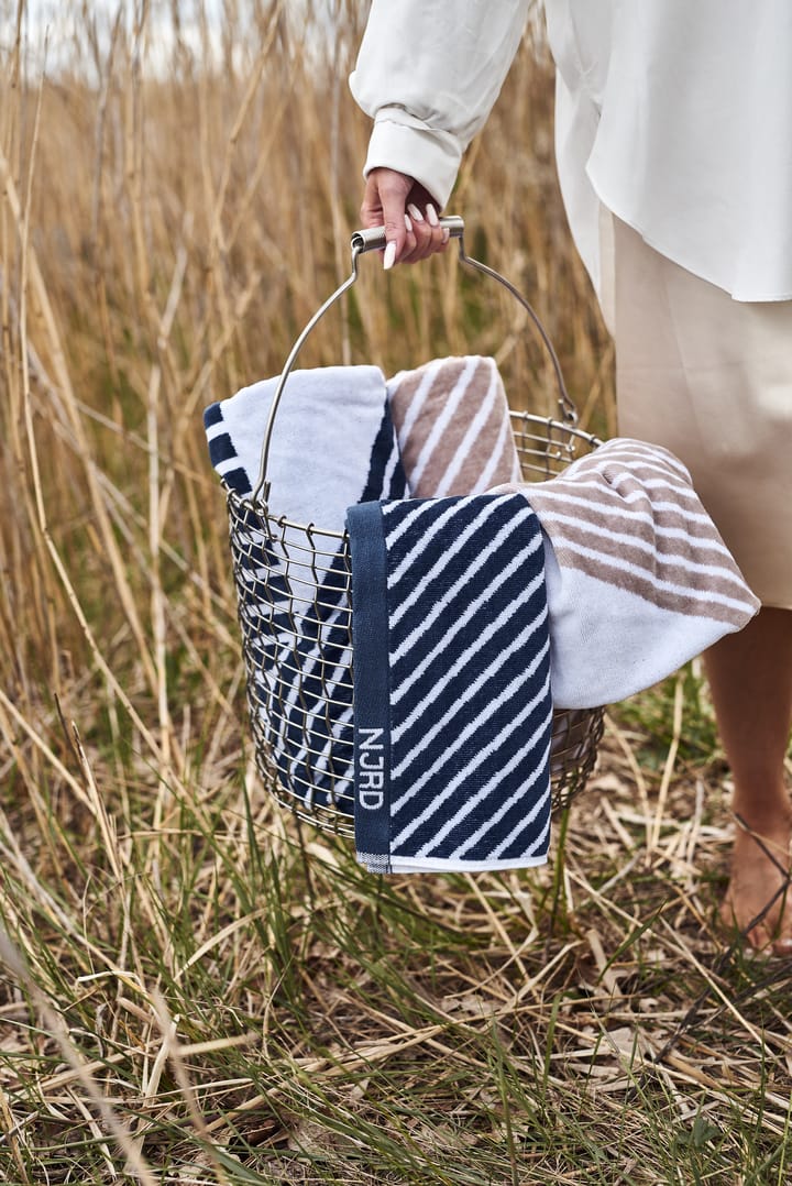 Stripes handdoek 50 x 70 cm - Blauw - NJRD