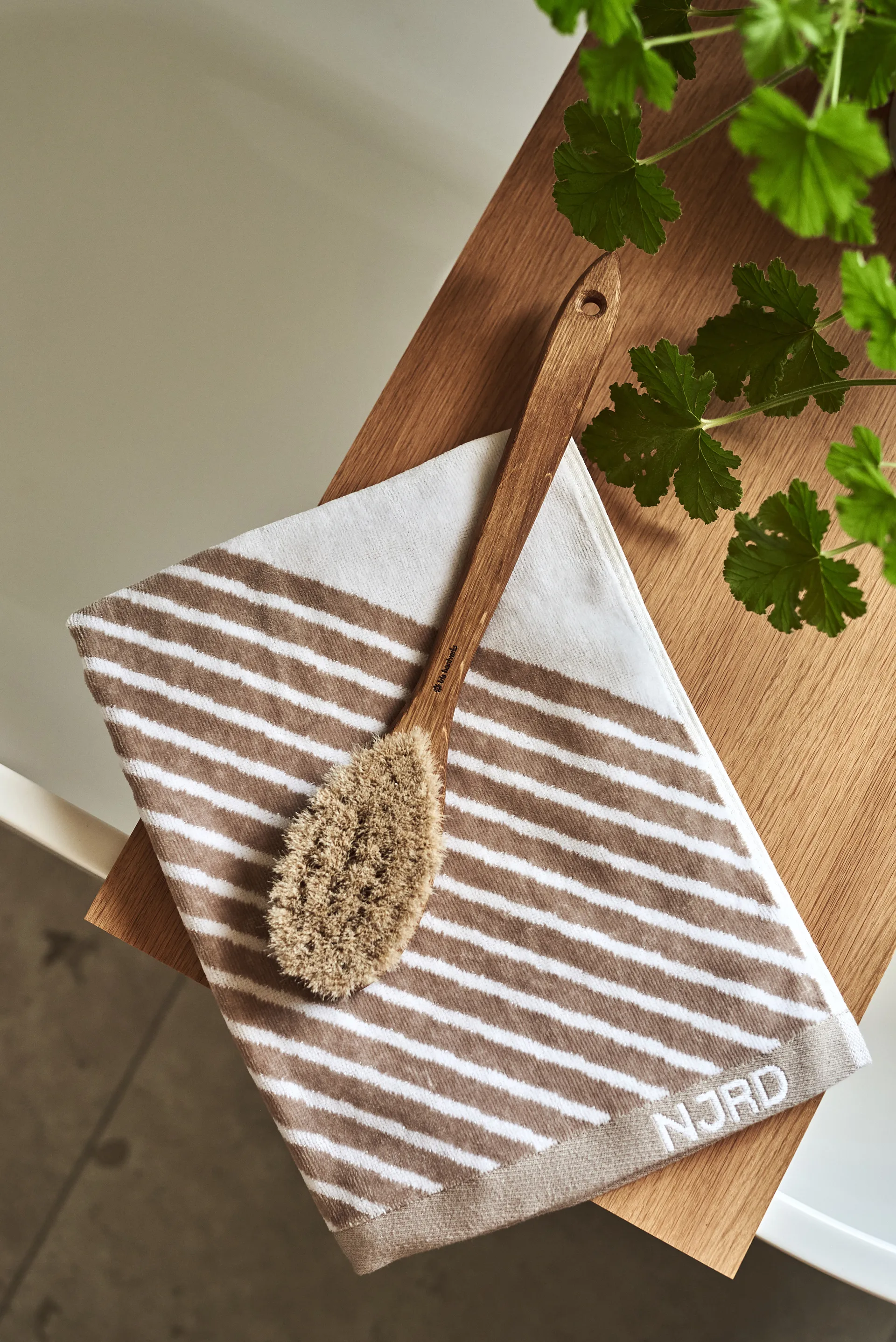 Stripes handdoekenset 4-delig - Beige NJRD