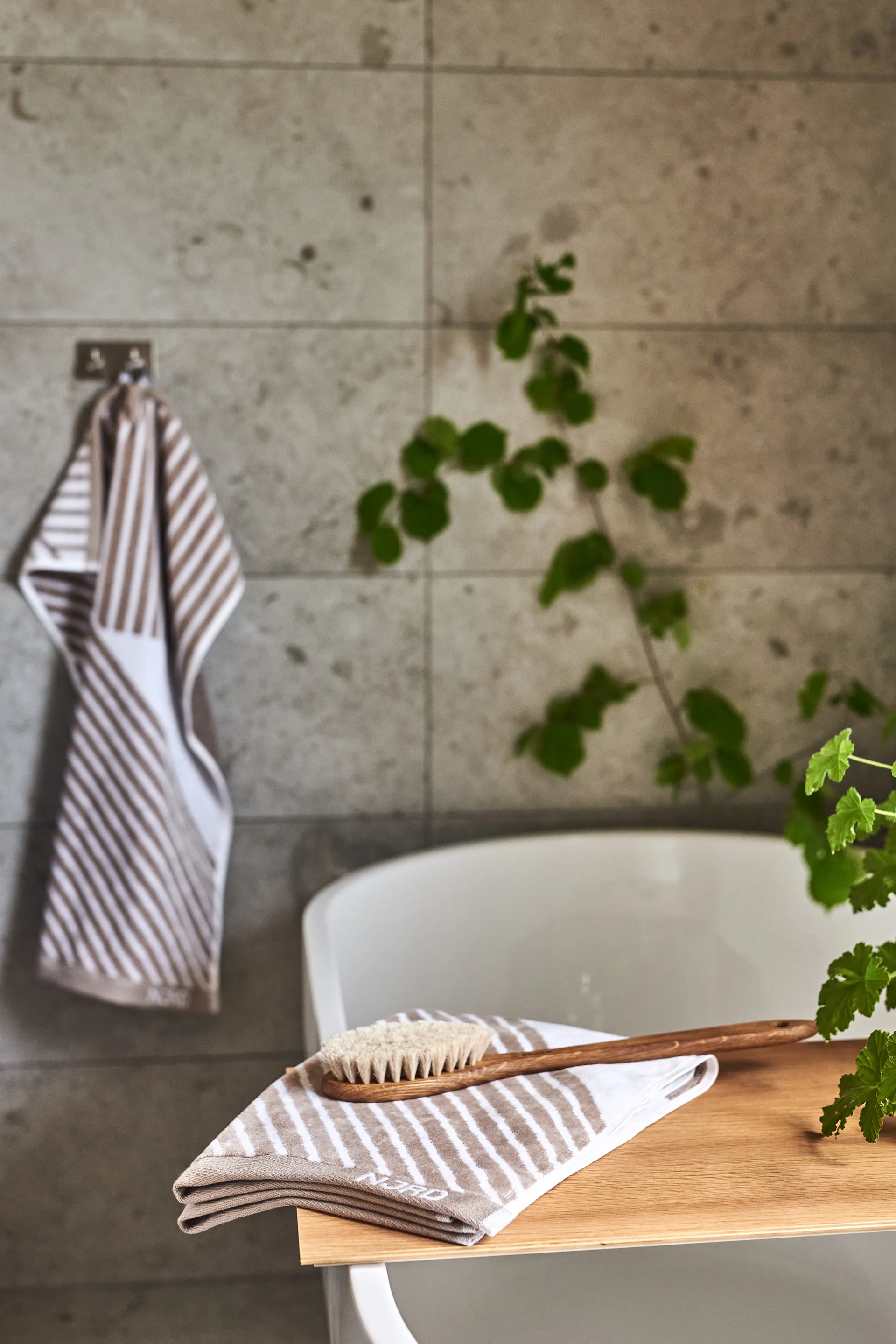 Stripes handdoekenset 4-delig - Beige NJRD