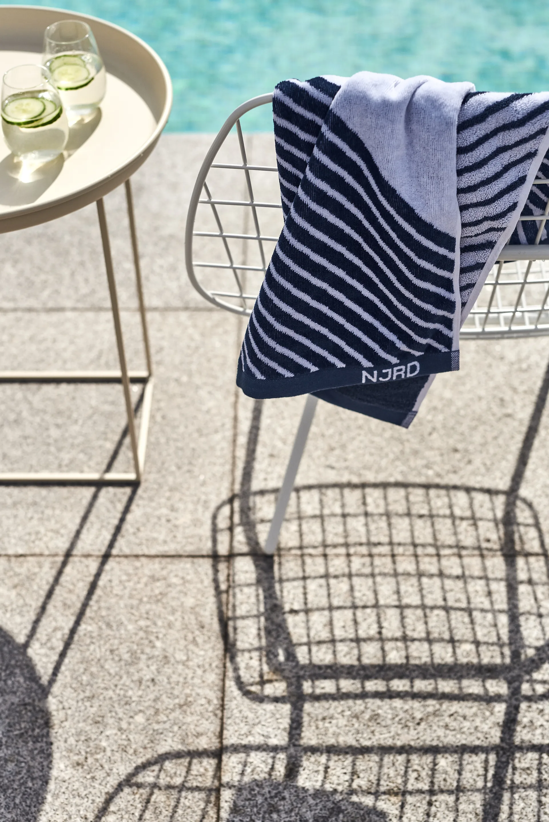 Stripes handdoekenset 4-delig - Blauw,  NJRD