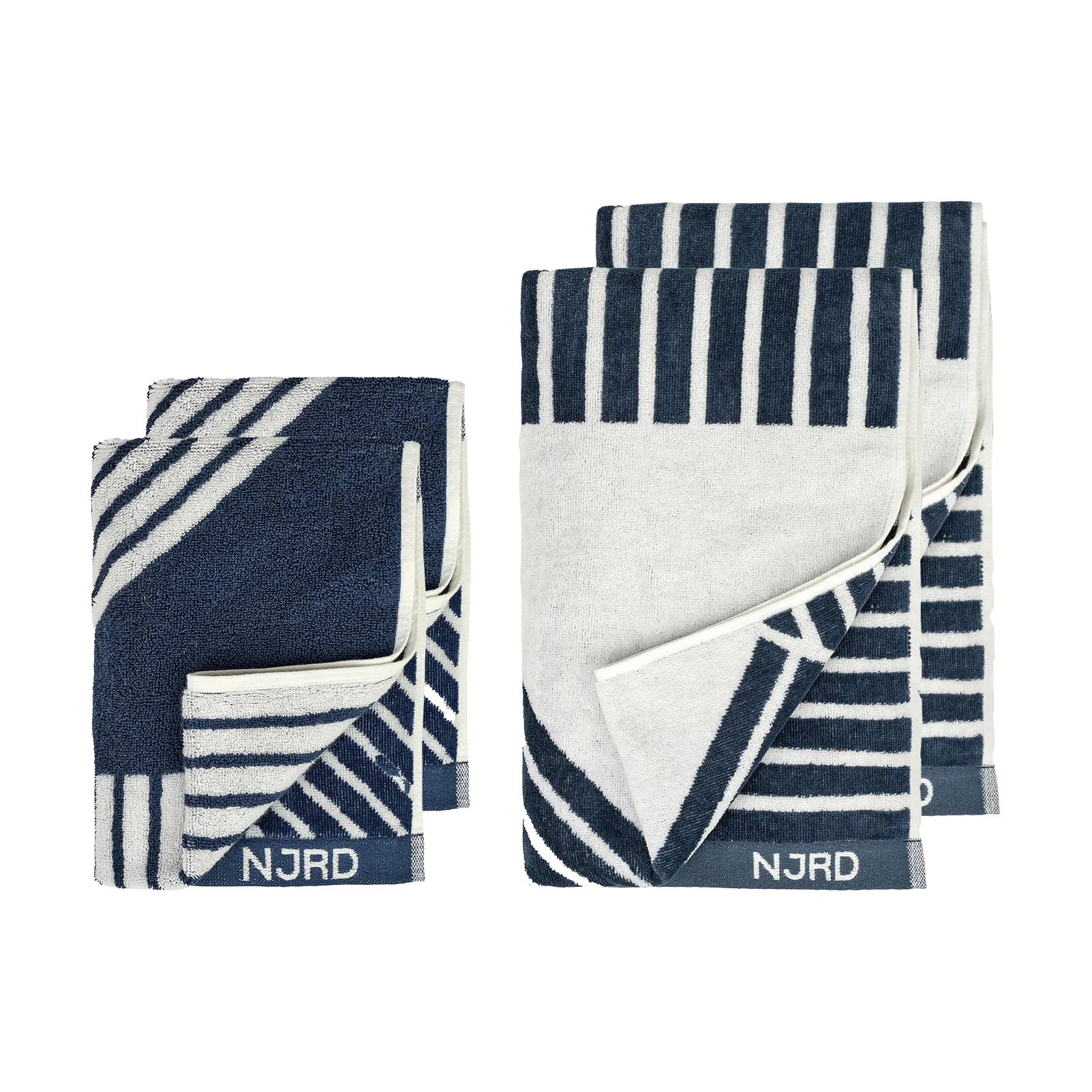 Stripes handdoekenset 4-delig - Blauw NJRD