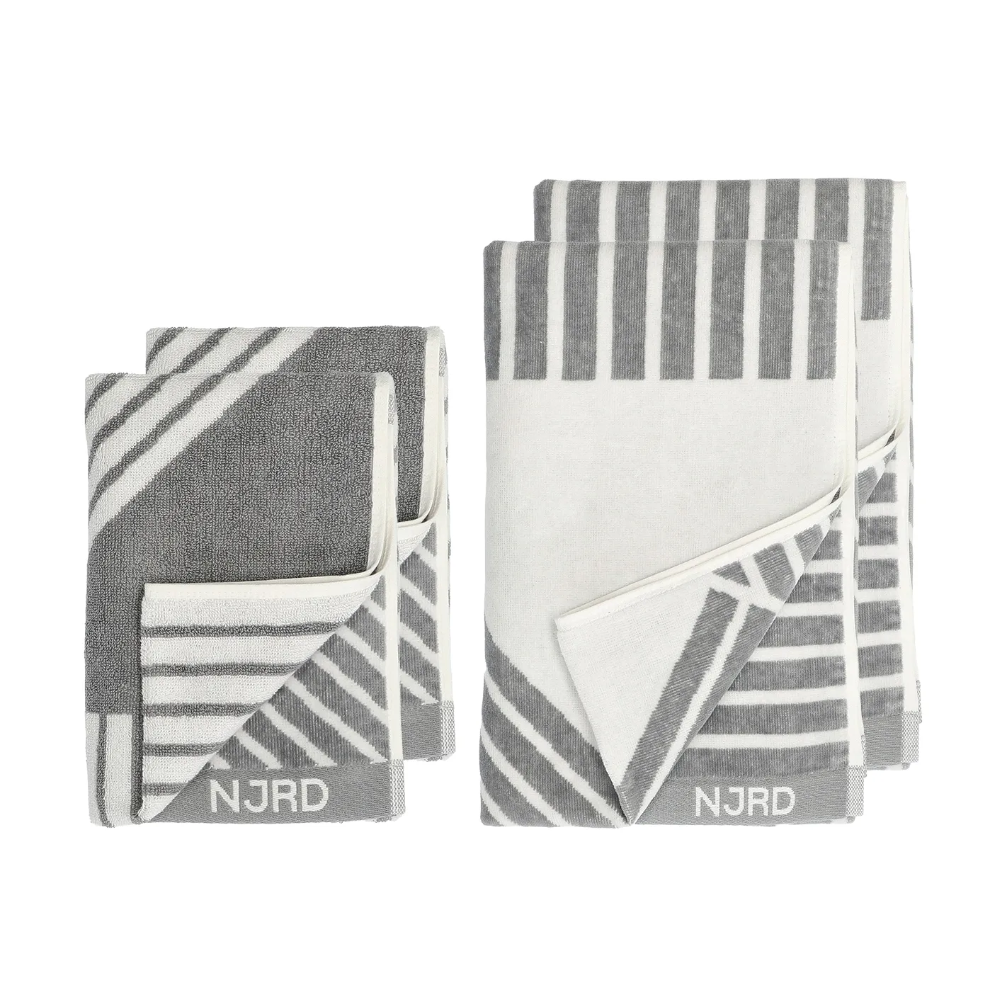Stripes handdoekenset 4-delig - Grijs,  NJRD