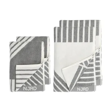Stripes handdoekenset 4-delig - Grijs - NJRD