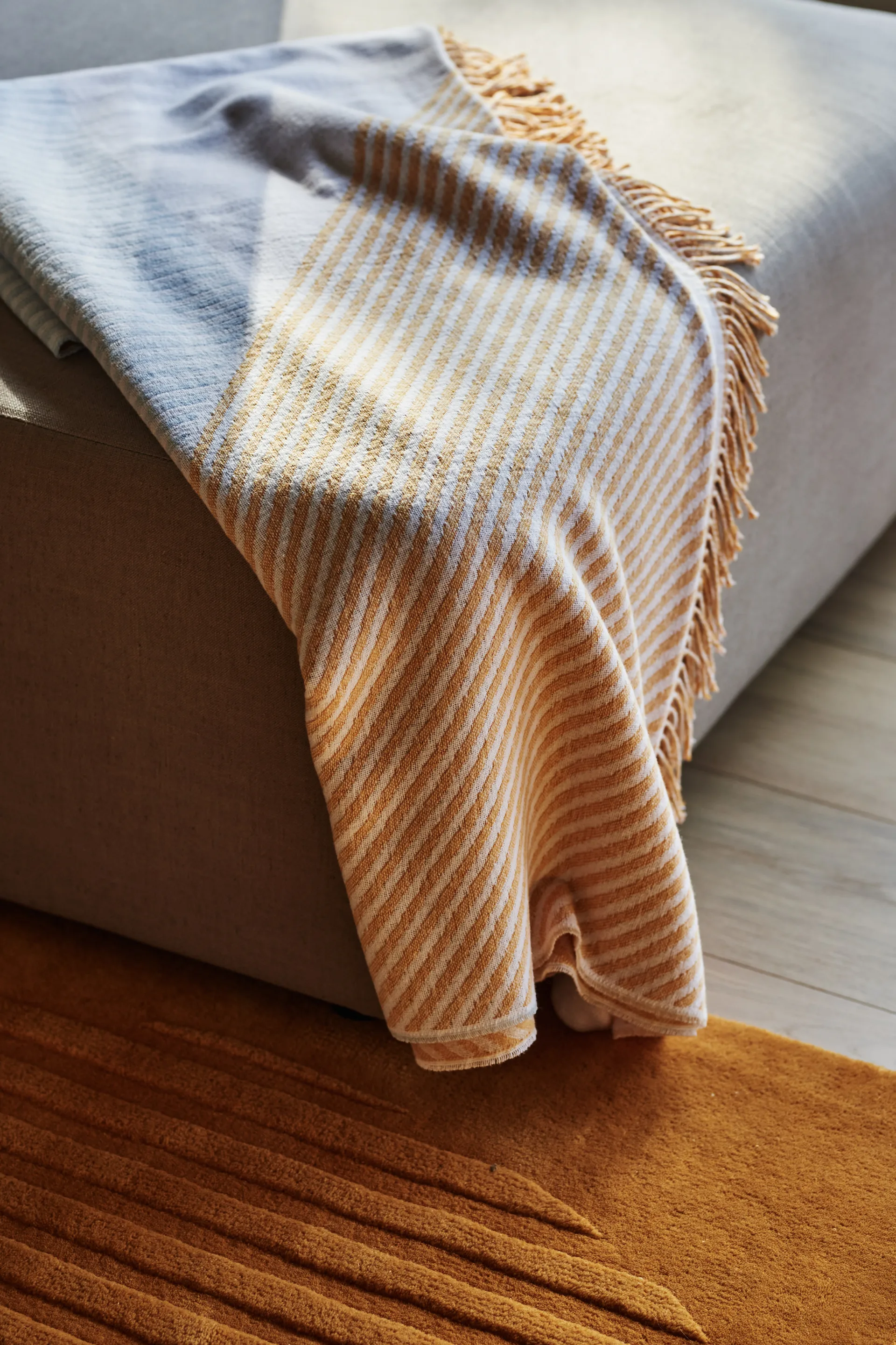 Stripes katoenen plaid, Geel NJRD