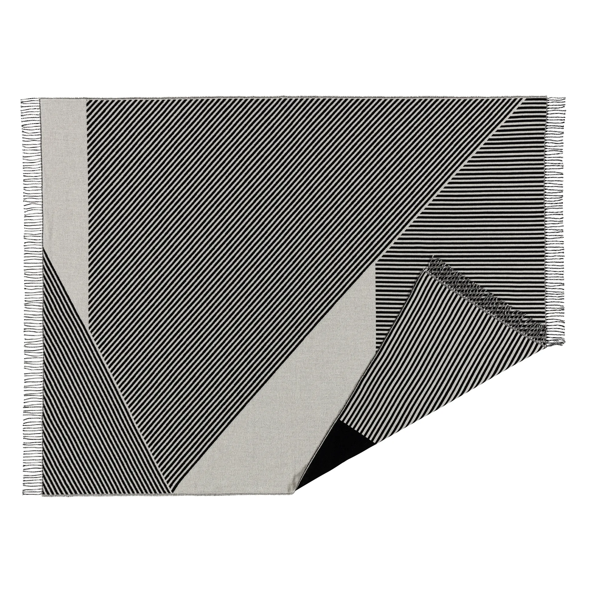 Stripes katoenen plaid, zwart NJRD