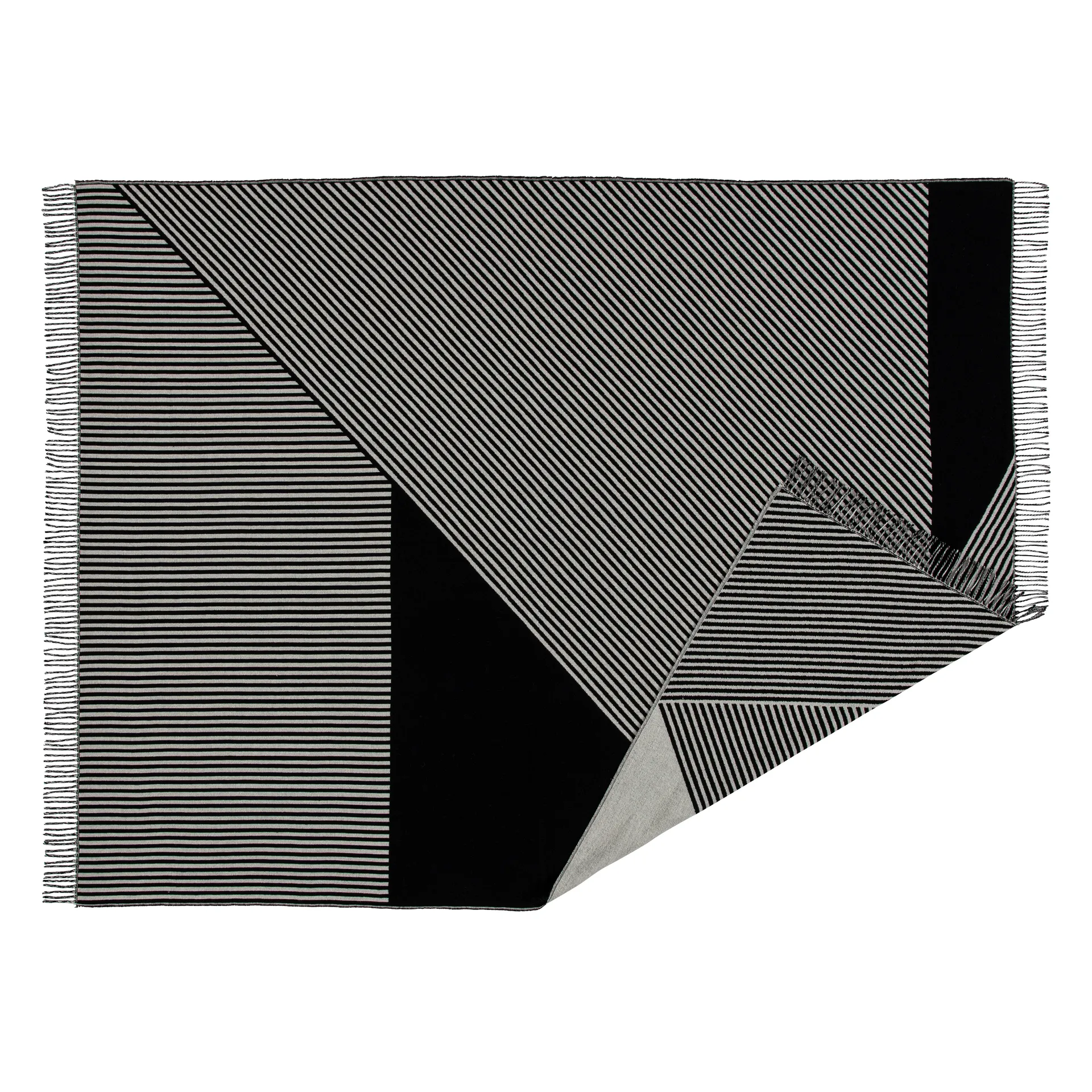 Stripes katoenen plaid, zwart NJRD