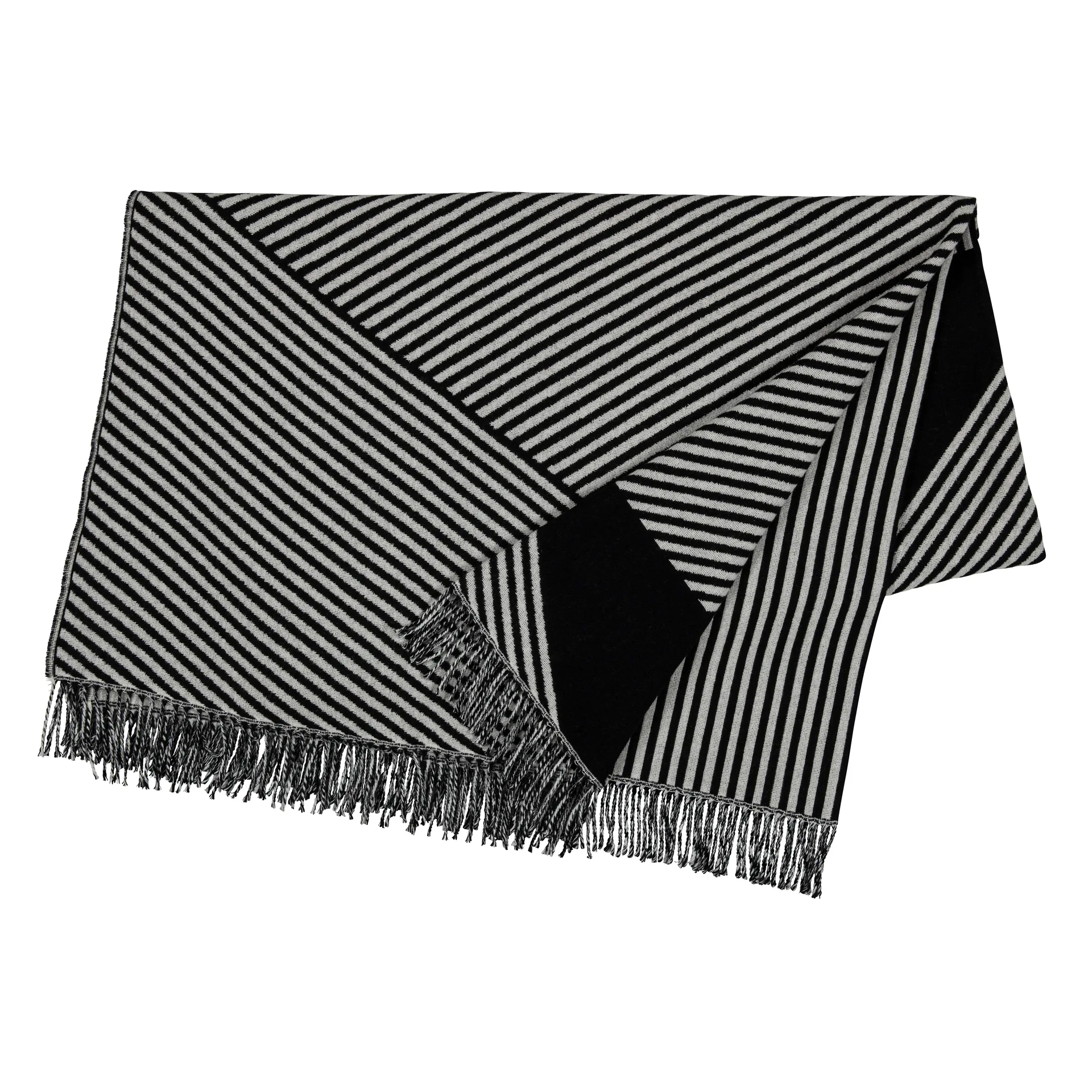 Stripes katoenen plaid, zwart NJRD