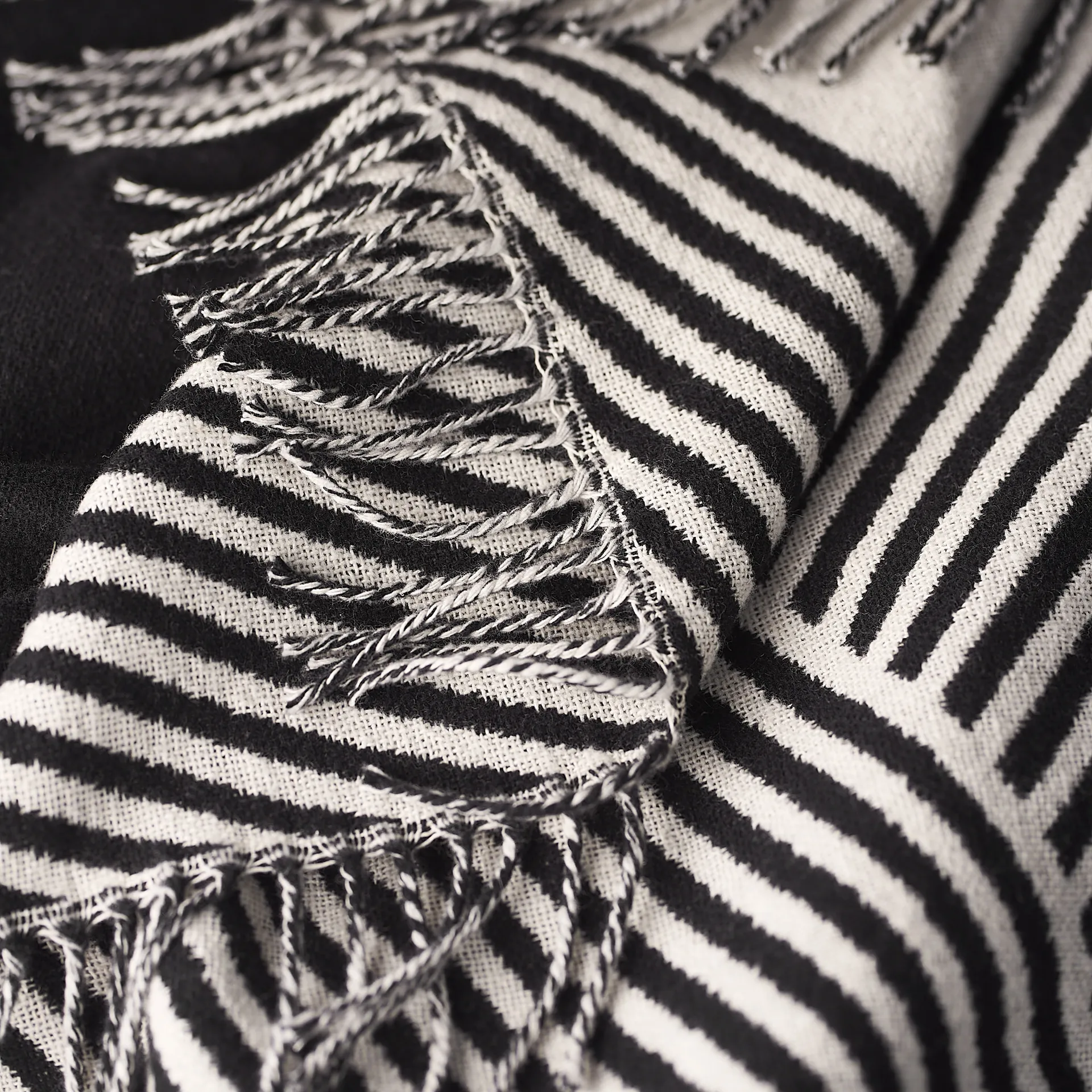 Stripes katoenen plaid, zwart NJRD