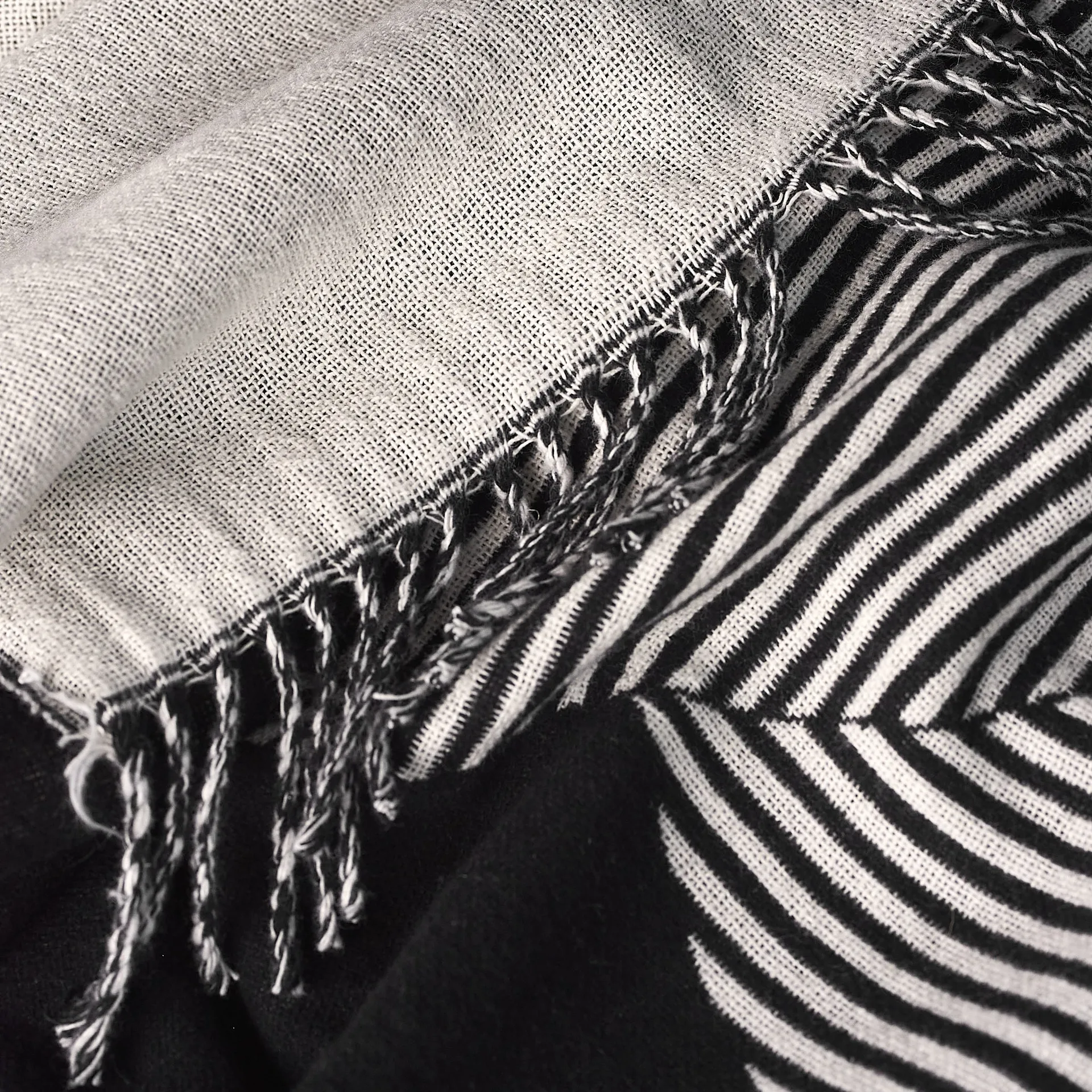 Stripes katoenen plaid, zwart NJRD