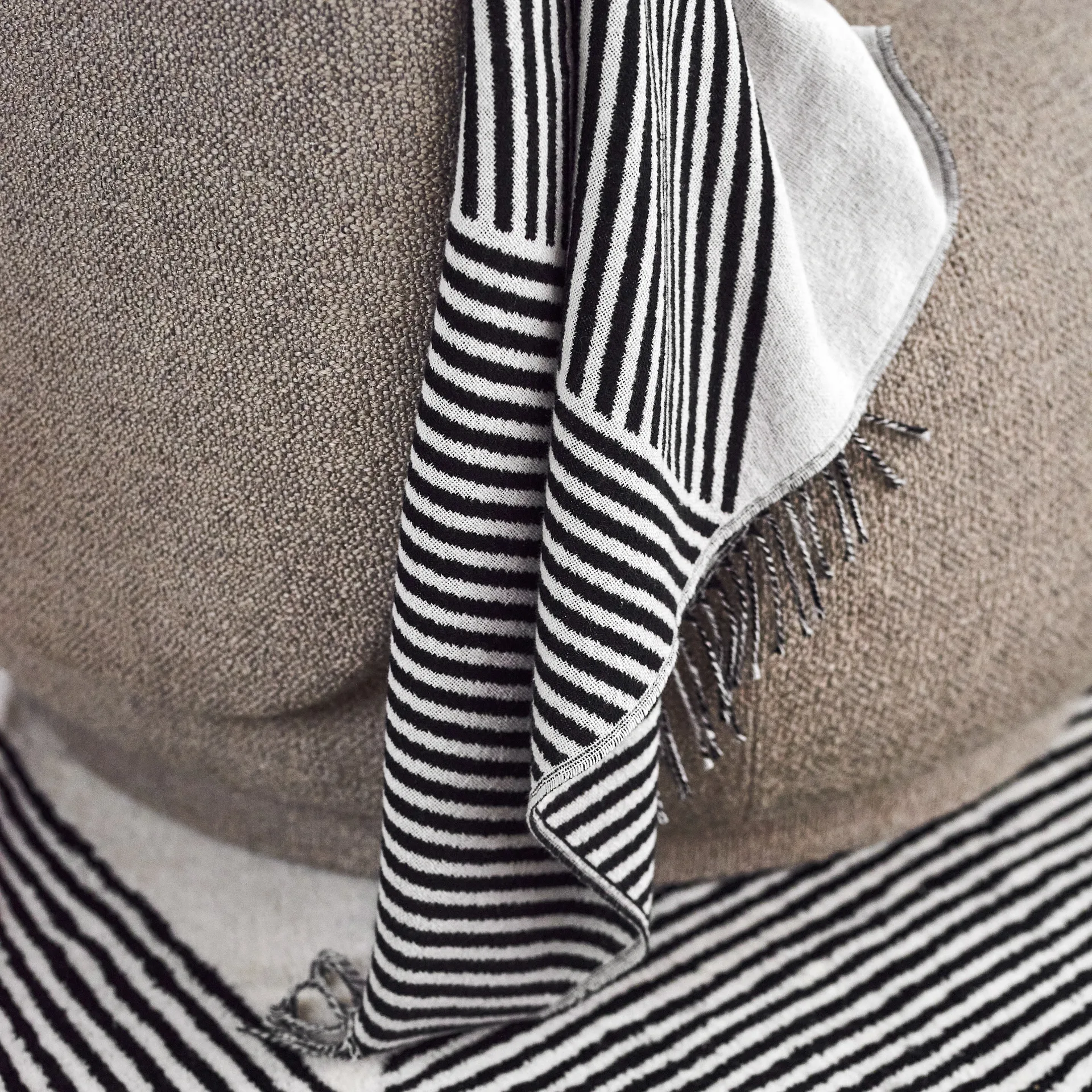 Stripes katoenen plaid, zwart NJRD