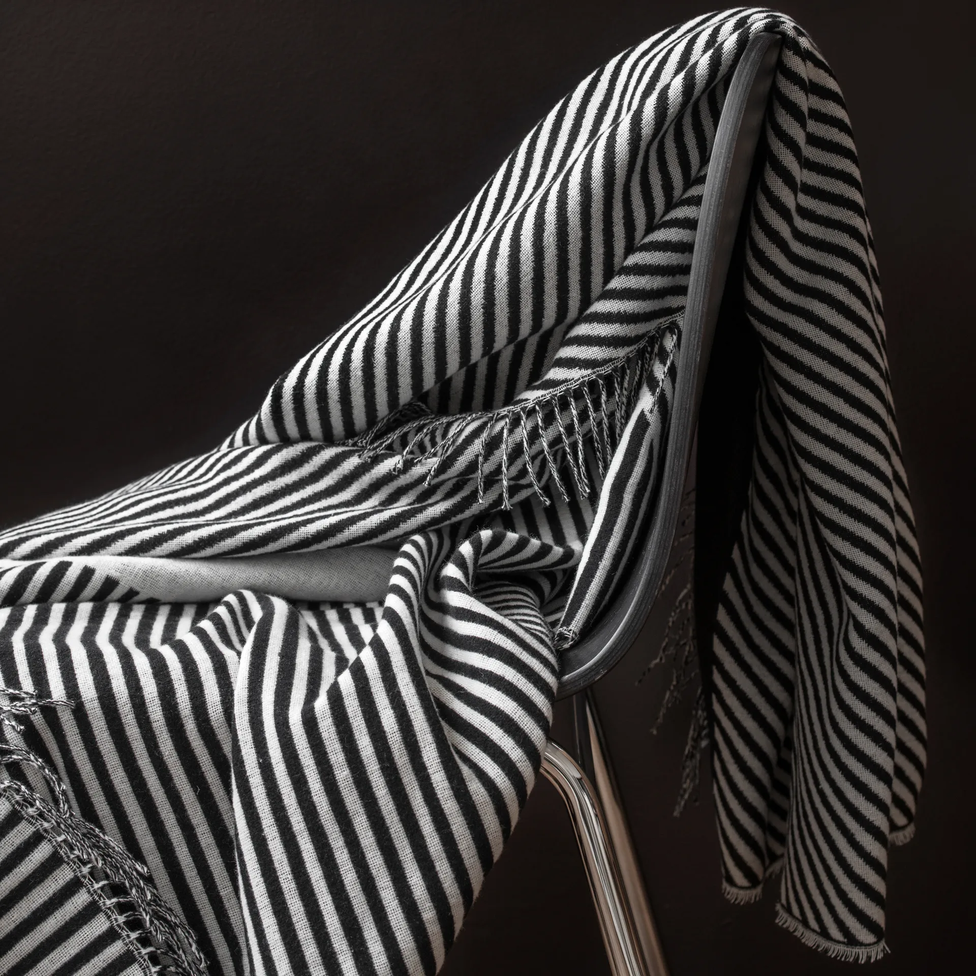Stripes katoenen plaid, zwart NJRD