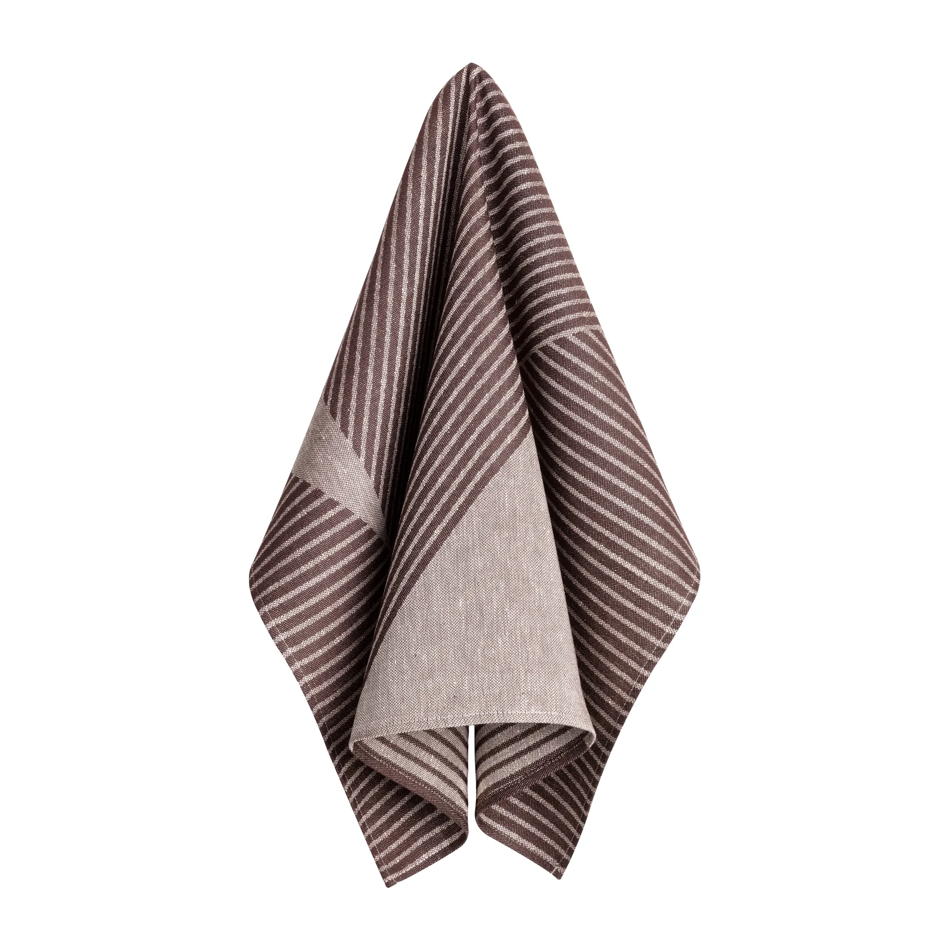 Stripes keukenhanddoek 47x70 cm 2-pack, Bruin-wit NJRD