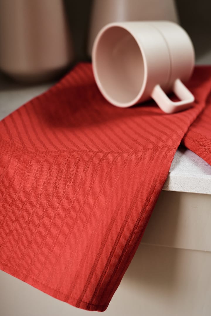 Stripes keukenhanddoek 47x70 cm 2-pack, Rood NJRD