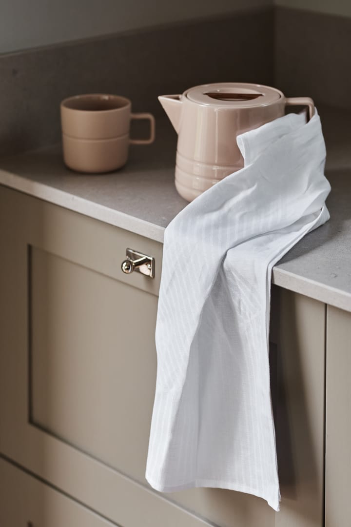 Stripes keukenhanddoek 47x70 cm 2-pack, Wit NJRD