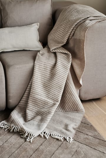 Stripes wollen plaid 130x185 cm - Beige - NJRD