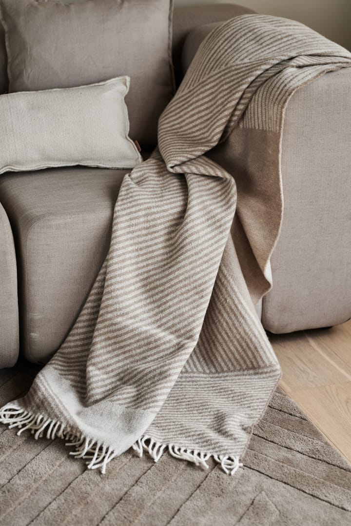 Stripes wollen plaid 130x185 cm, Beige NJRD