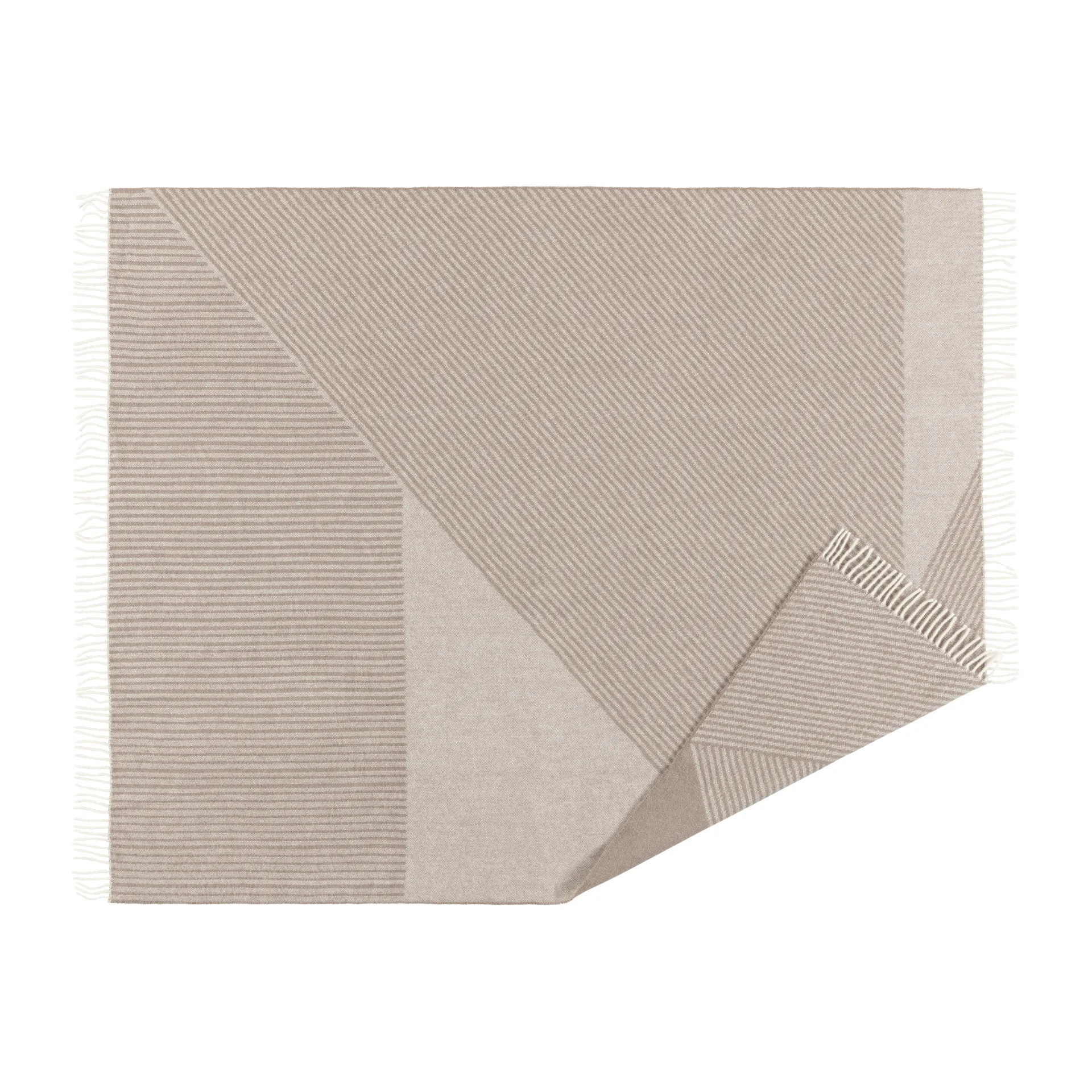 Stripes wollen plaid 130x185 cm, Beige NJRD