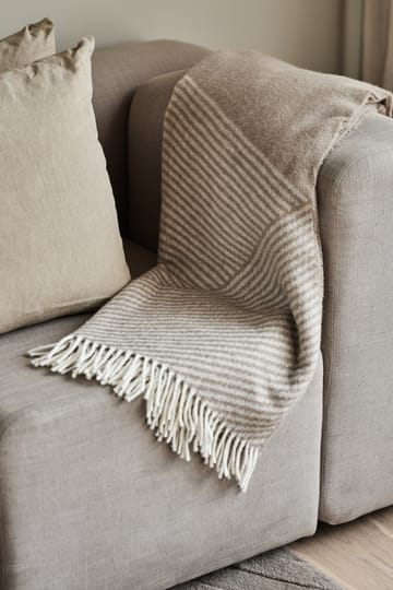 Stripes wollen plaid 130x185 cm - Beige - NJRD