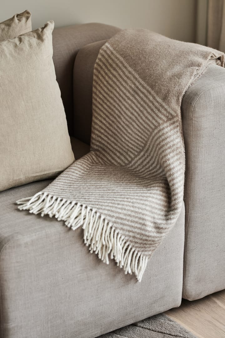 Stripes wollen plaid 130x185 cm, Beige NJRD