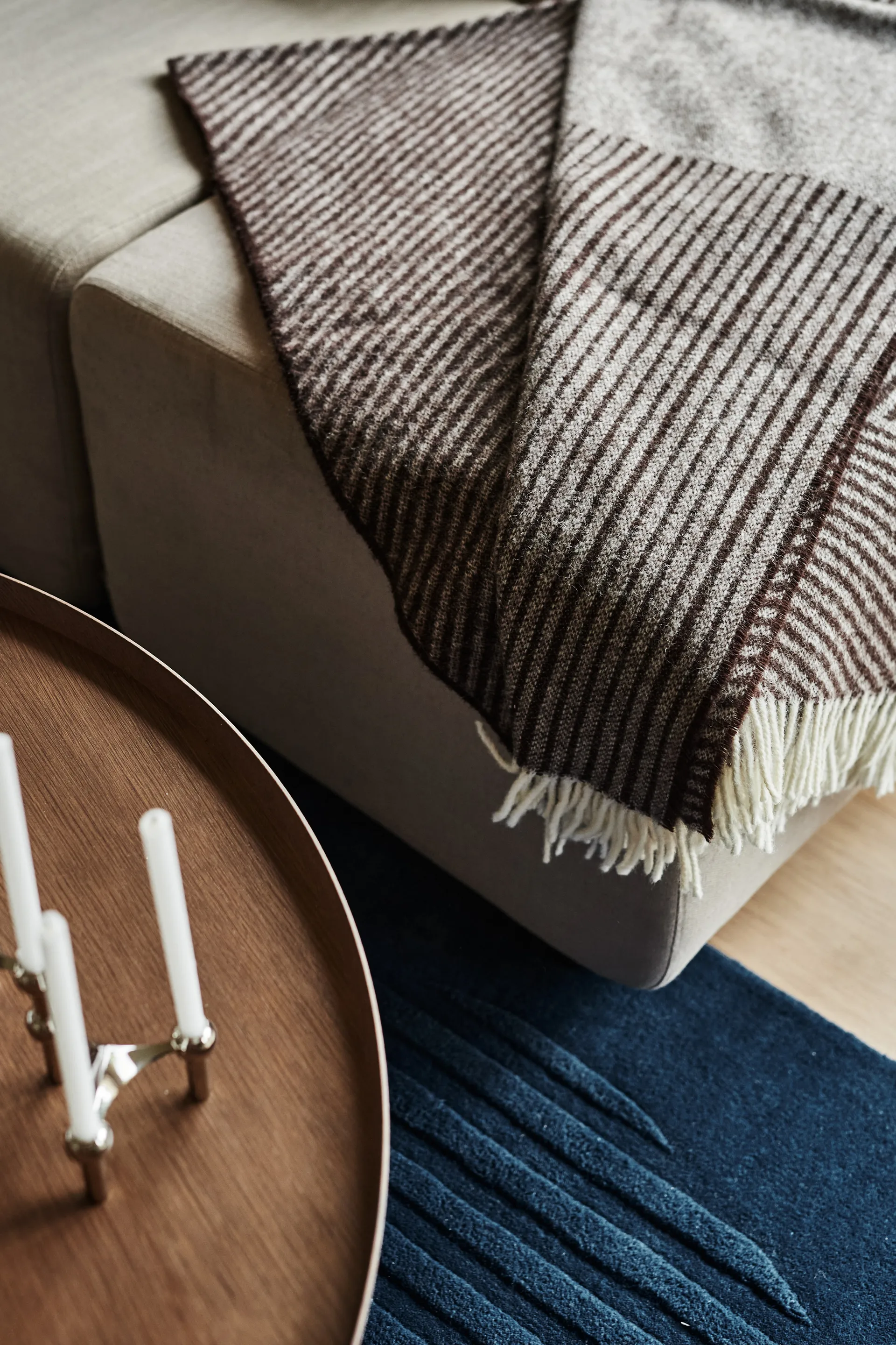 Stripes wollen plaid 130x185 cm, Bruin NJRD