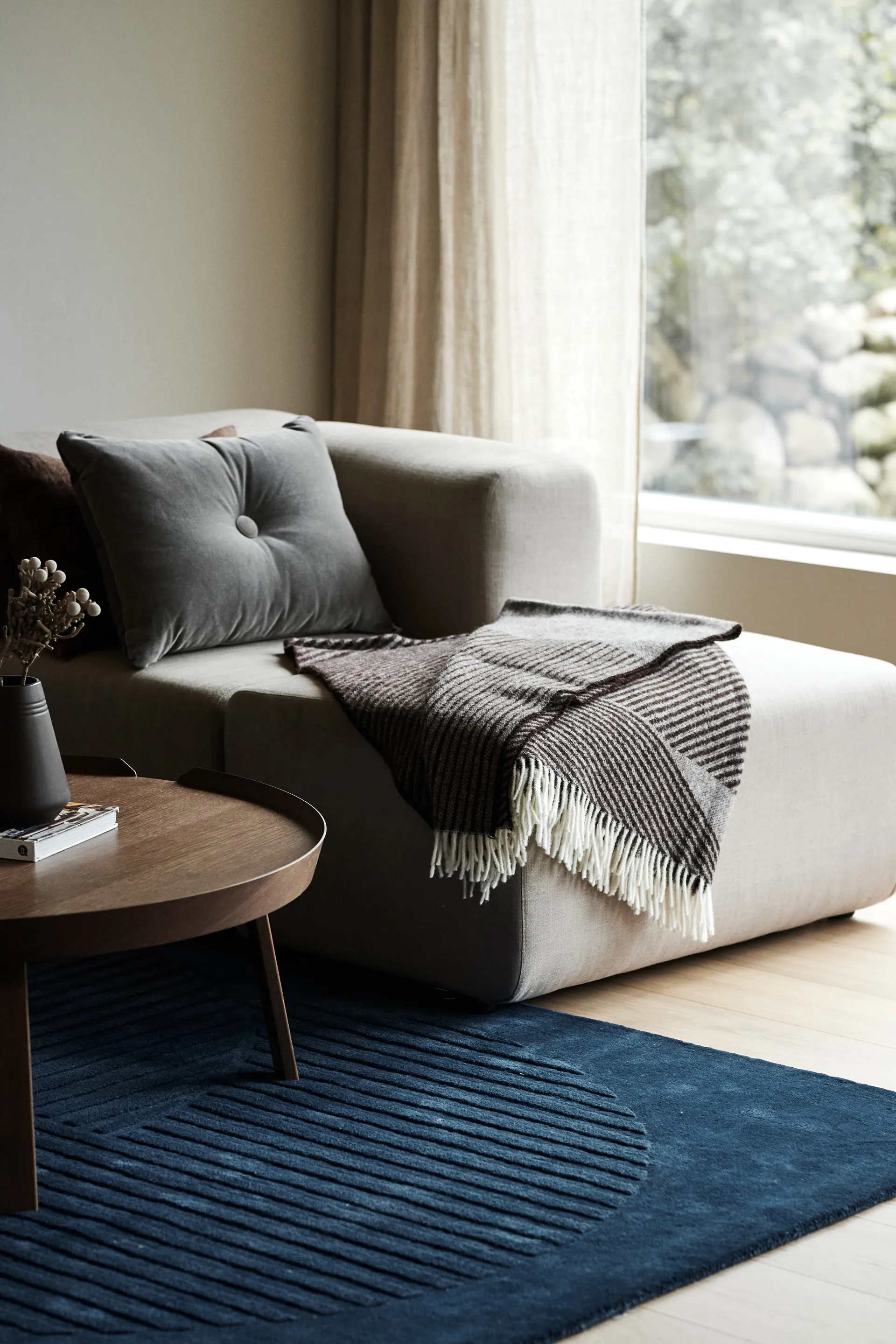 Stripes wollen plaid 130x185 cm, Bruin NJRD