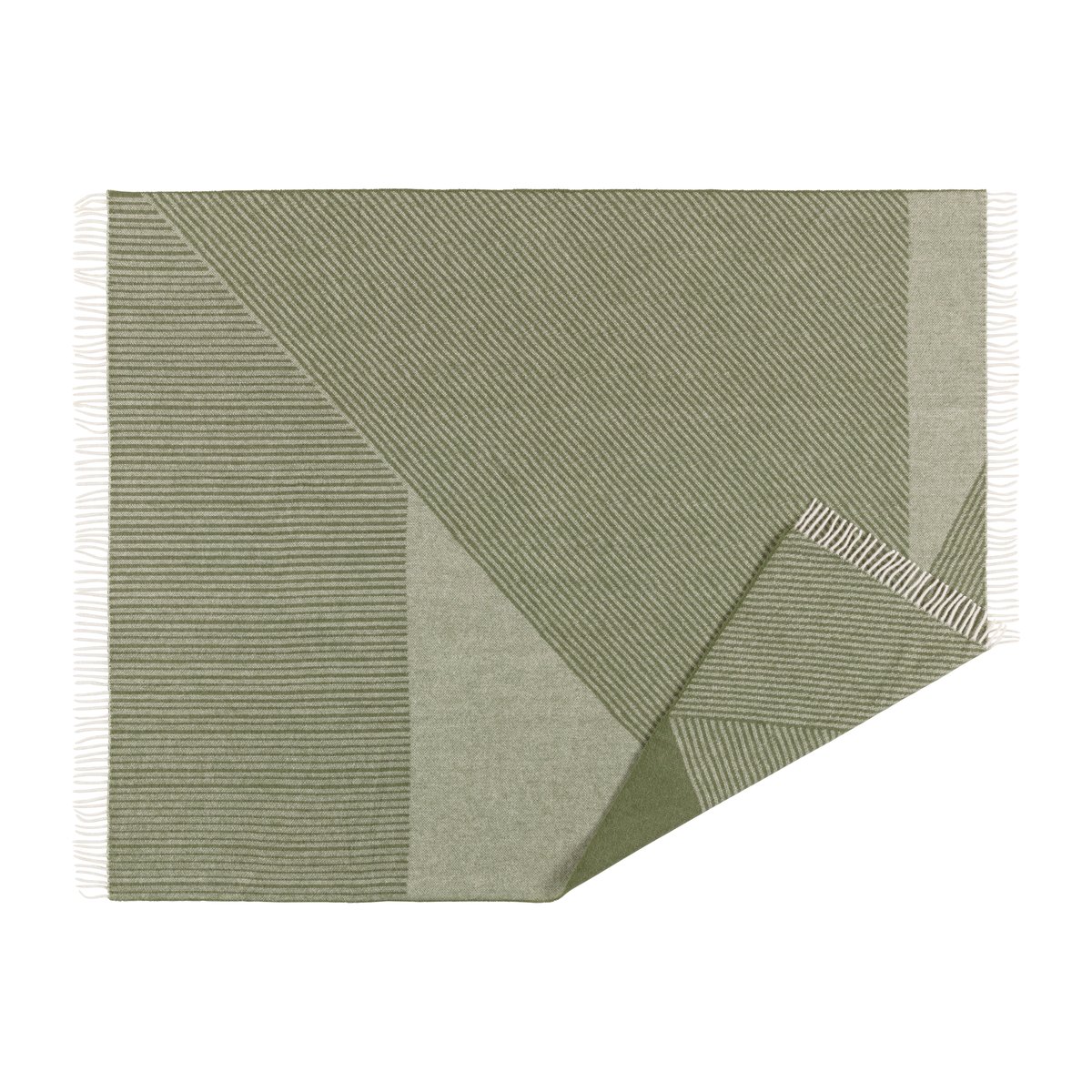 NJRD Stripes wollen plaid 130x185 cm Groen | Scandinavisch Interieur | Wollen dekens & spreien | Groen