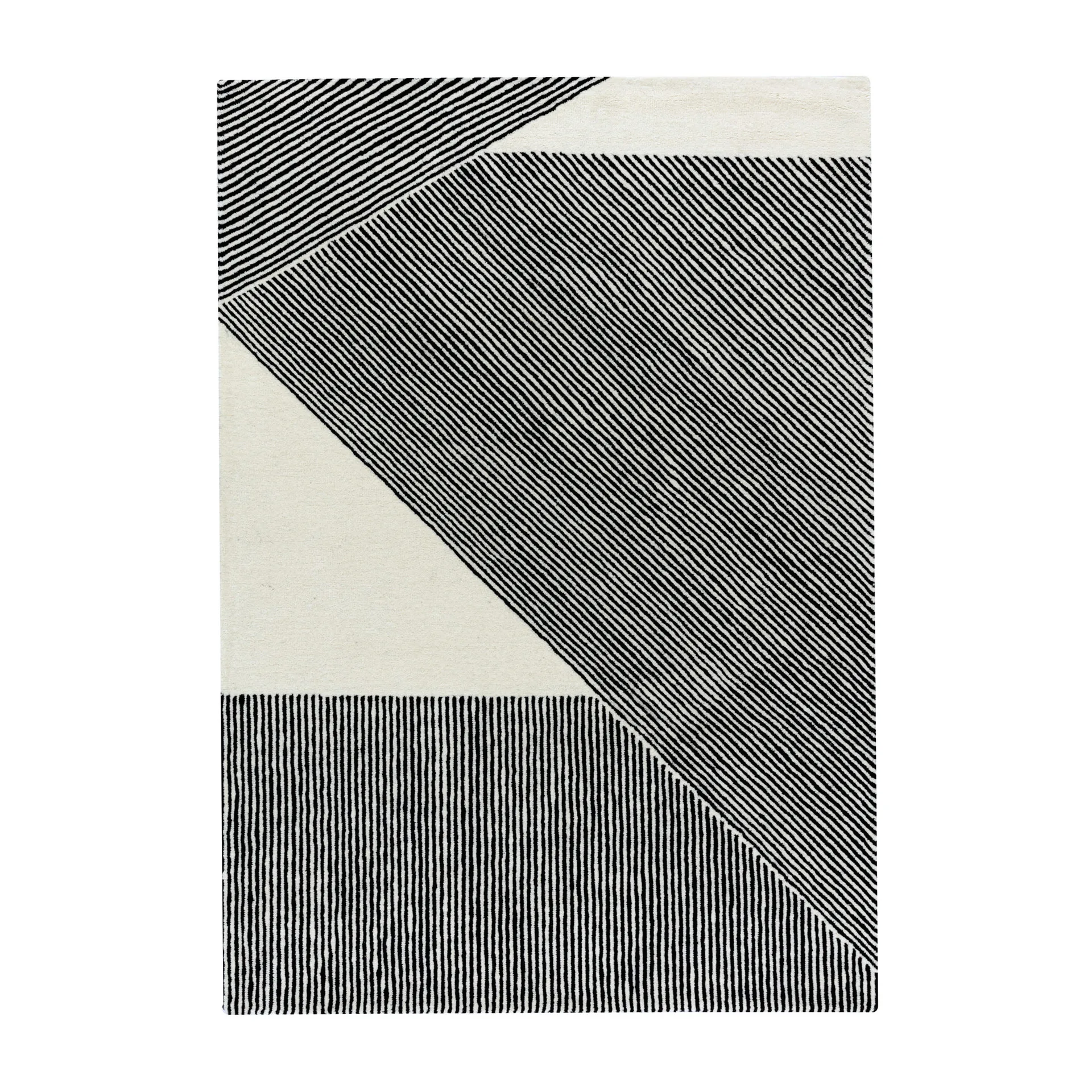 Stripes wollen vloerkleed naturel witte, 170 x 240 cm NJRD