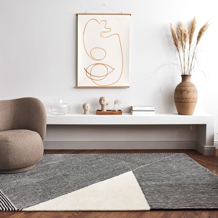 Stripes wollen vloerkleed naturel witte, 170 x 240 cm NJRD