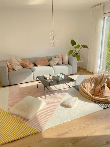 Stripes wollen vloerkleed roze - 200 x 300 cm - NJRD