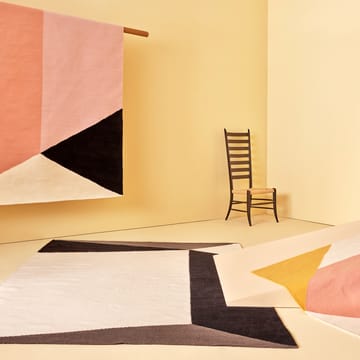 Triangles blocks kelim vloerkleed naturel witte - 170 x 240 cm - NJRD
