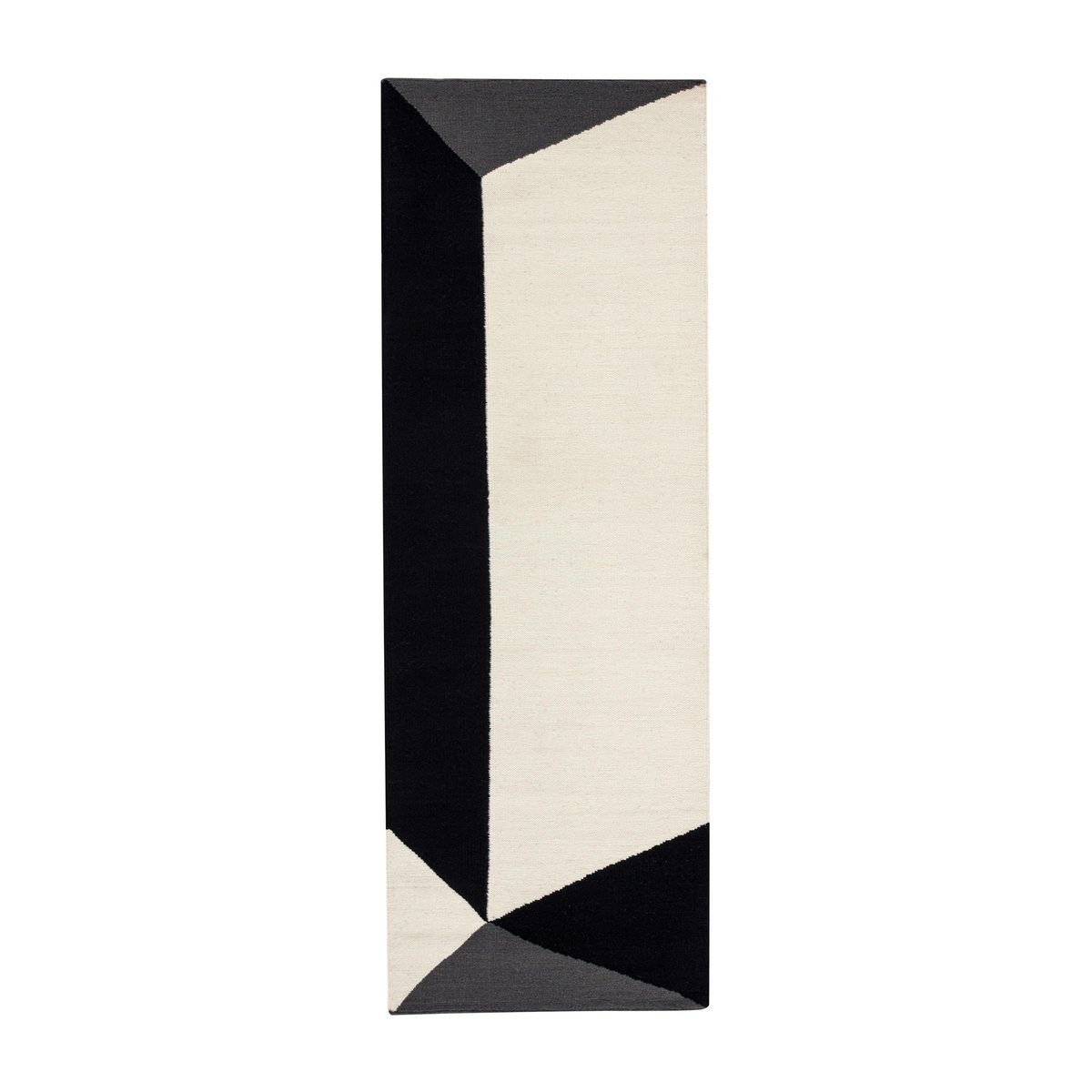 NJRD Triangles blocks kelim vloerkleed naturel witte 80 x 240 cm