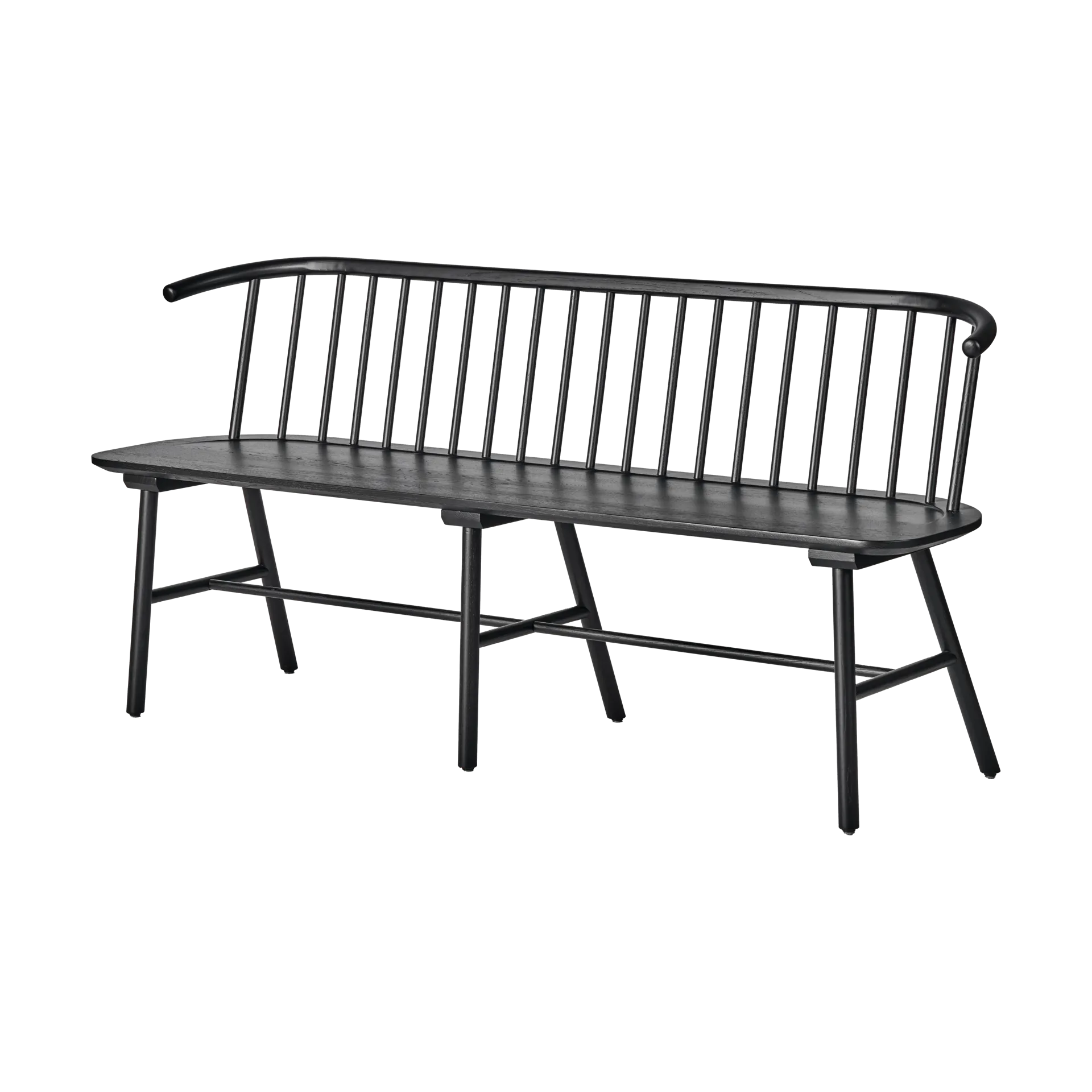 VIOR bank met rugleuning, Zwart gelakt eiken NJRD