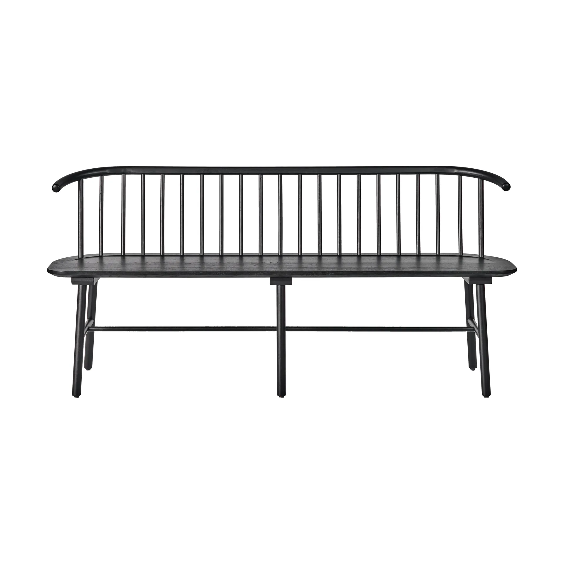 VIOR bank met rugleuning, Zwart gelakt eiken NJRD